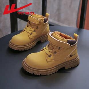 回力男童棉鞋2025秋冬新款加绒保暖马丁靴男孩棉靴冬季儿童雪地靴