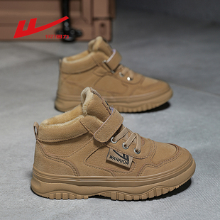 回力男童靴子二棉加绒短靴2025秋冬季新款加厚防滑马丁靴儿童棉鞋