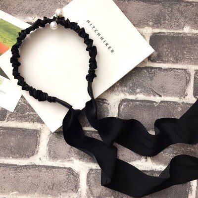 韩系甜美发箍缎面蝴蝶结飘带