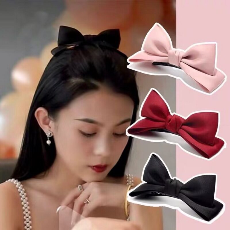 立体蝴蝶结发夹2024发饰发卡鸭嘴夹猫耳朵顶夹可爱少女小女孩头饰