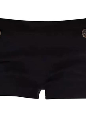 黑色低腰修身休闲短裤女秋冬新款性感对称排列古铜浮雕金属扣热裤