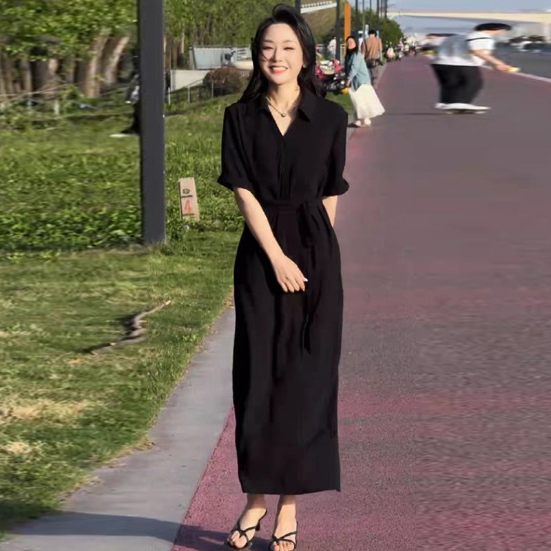 高级感宽松显瘦短袖气质连衣裙女