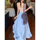 不规则木耳蕾丝花边半身长裙度假风开叉显瘦性感辣妹飘逸2026新款