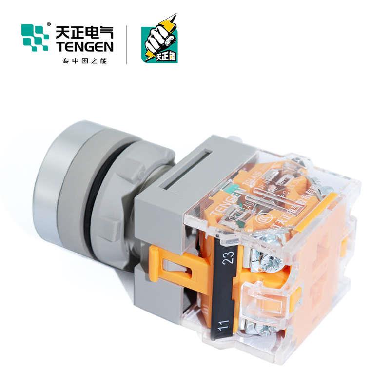 天正TGLA39B-11BN按钮开关平头自复位点动启动停止TGLA38红黄绿白