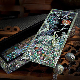 螺钿漆器首饰盒结婚礼物木质项链盒商务礼品饰品桌面收纳盒礼品新