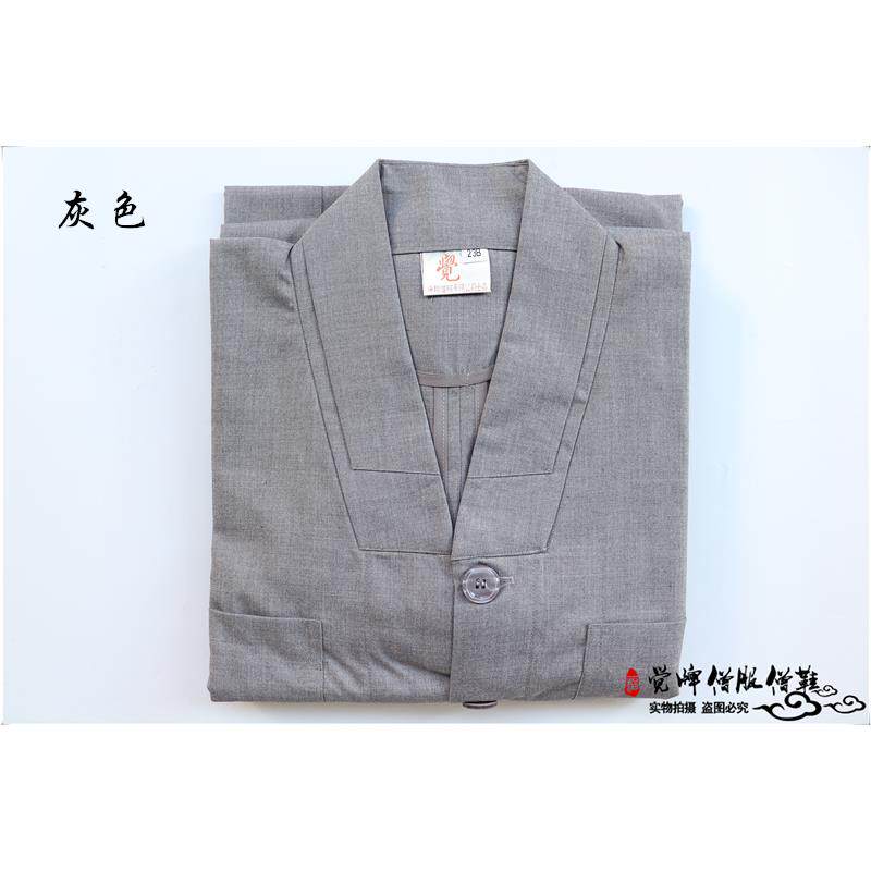 新款觉牌僧服短褂套装春秋季厚料棉布小褂男女僧人和尚僧衣土黄色