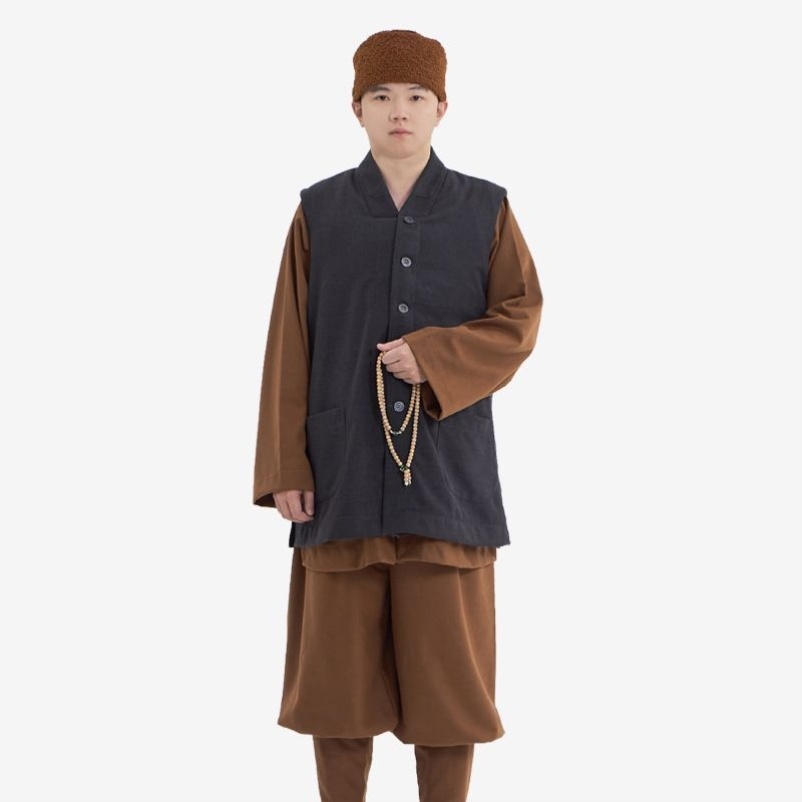 新款冬季僧人加绒马甲毛呢马夹僧装保暖僧服伽蓝褂御寒居士服禅D