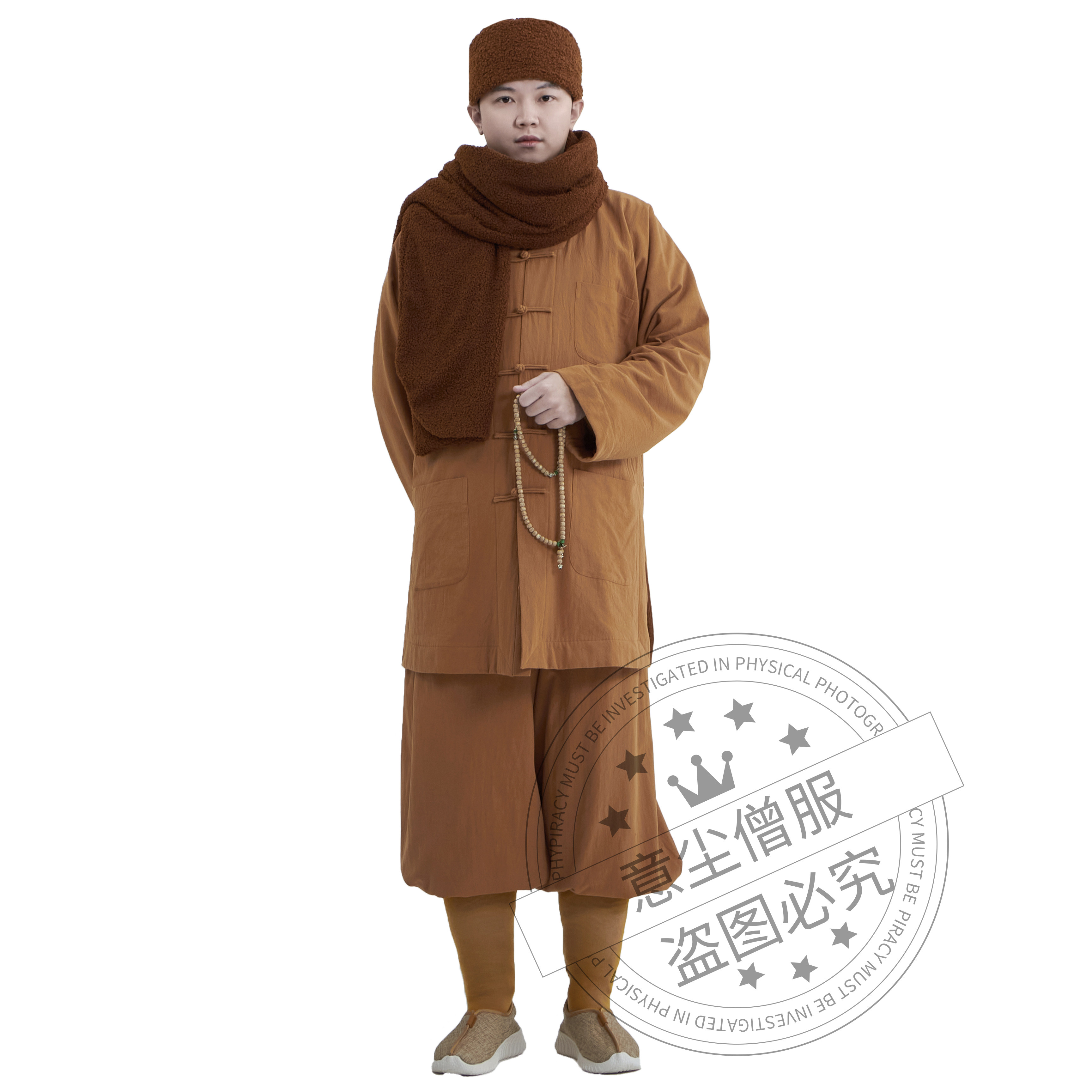 新款冬季僧服加绒短褂套装亚麻加厚保暖小褂僧衣男女款和尚服禅修