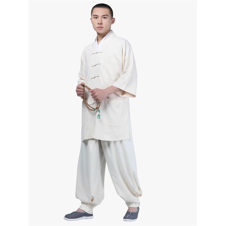 新款僧服出家人僧衣冰丝夏季七分袖短褂罗汉褂套装僧衣僧装短袖和