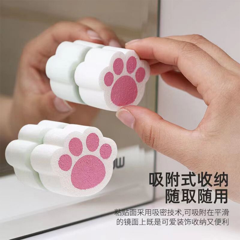 创意猫爪镜面海绵擦玻璃镜子擦浴室污渍清洗镜面除水垢海绵擦