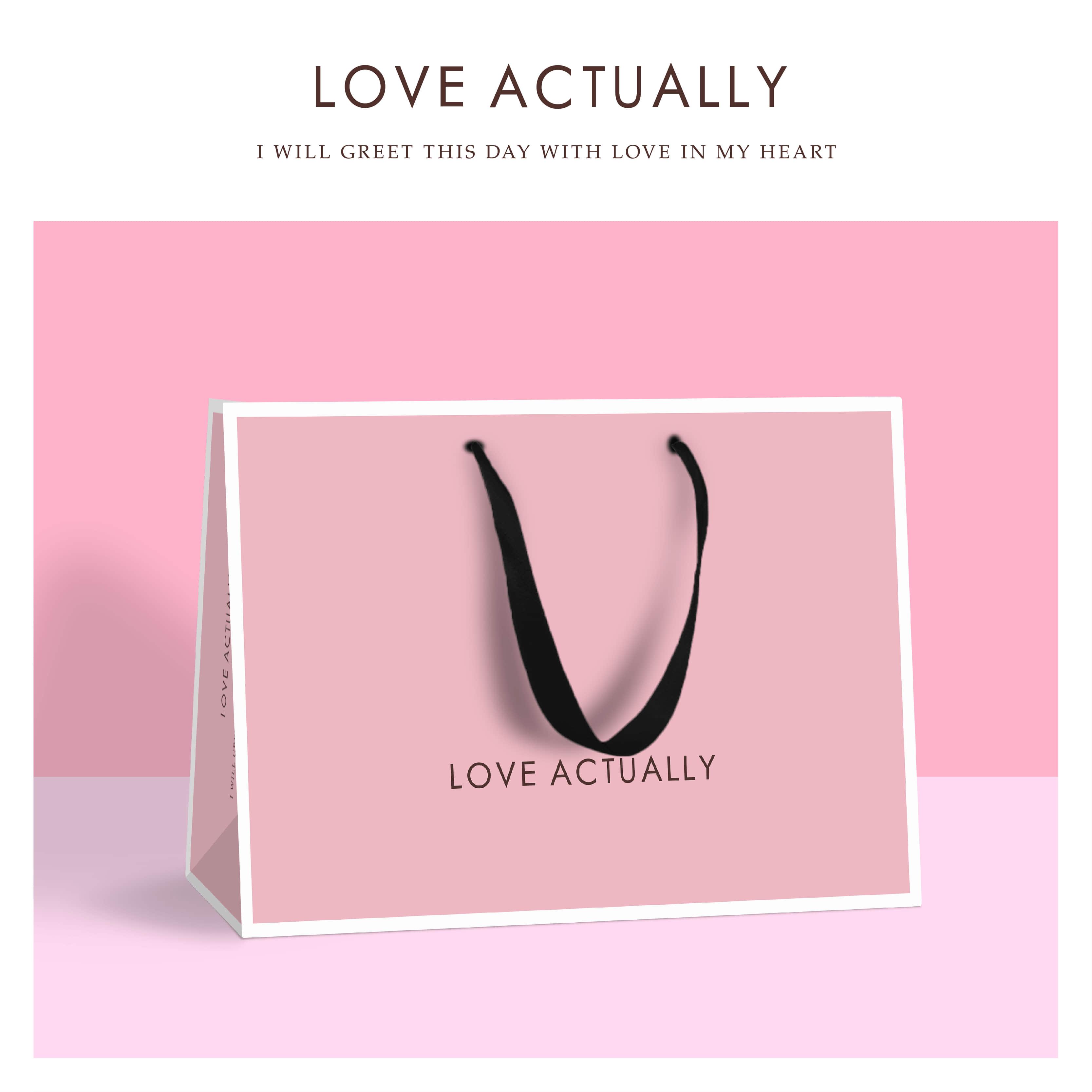 时尚粉色简约服装店可印logo欧美极简婚礼伴手礼品纸袋手提袋定制