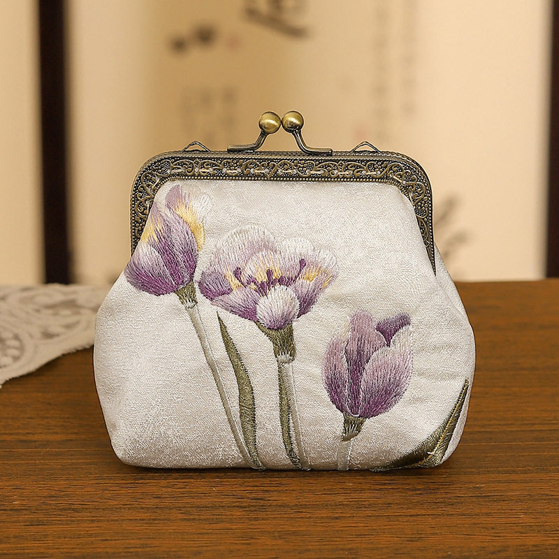 新中式零钱包复古风旗袍宴会手拿包包国风手工刺绣妈妈手拎包斜挎