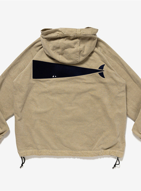 春秋款西山彻小鲸鱼DCDT套头连帽夹克男宽松休闲复古水洗做旧外套