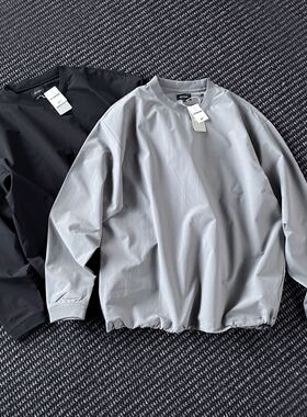 beams effect春秋季日系宽松纯色长袖T恤男户外机能打底衫上衣