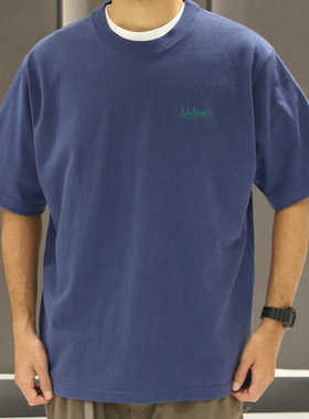 纯原现货L.L Bean beams effect日系纯棉圆领Logo刺绣短袖T恤夏季