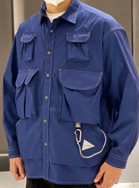 春秋and山系户外机能多口袋明线工装衬衫外套宽松休闲衬衣