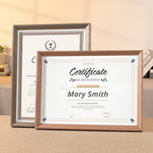 A4证书实木相框挂墙专利授权书摆台荣誉奖状框营业执照装 裱定制框