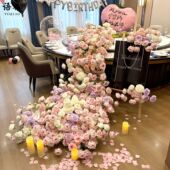 生日宴瀑布桌花瀑布花仿真花挂花迎宾牌花艺女朋友生日布置套装