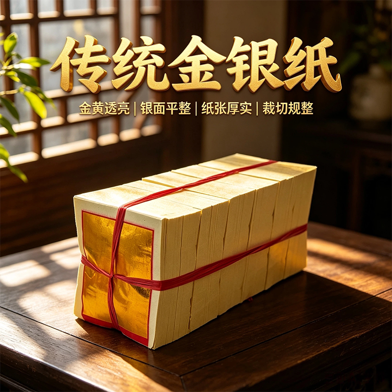 500张手工玉扣金银纸进口高品质手工折纸精品金银纸纯金