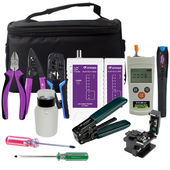 拓伏锐网络冷接工具包套装 切割刀红光笔网线钳光功率计测试仪12件