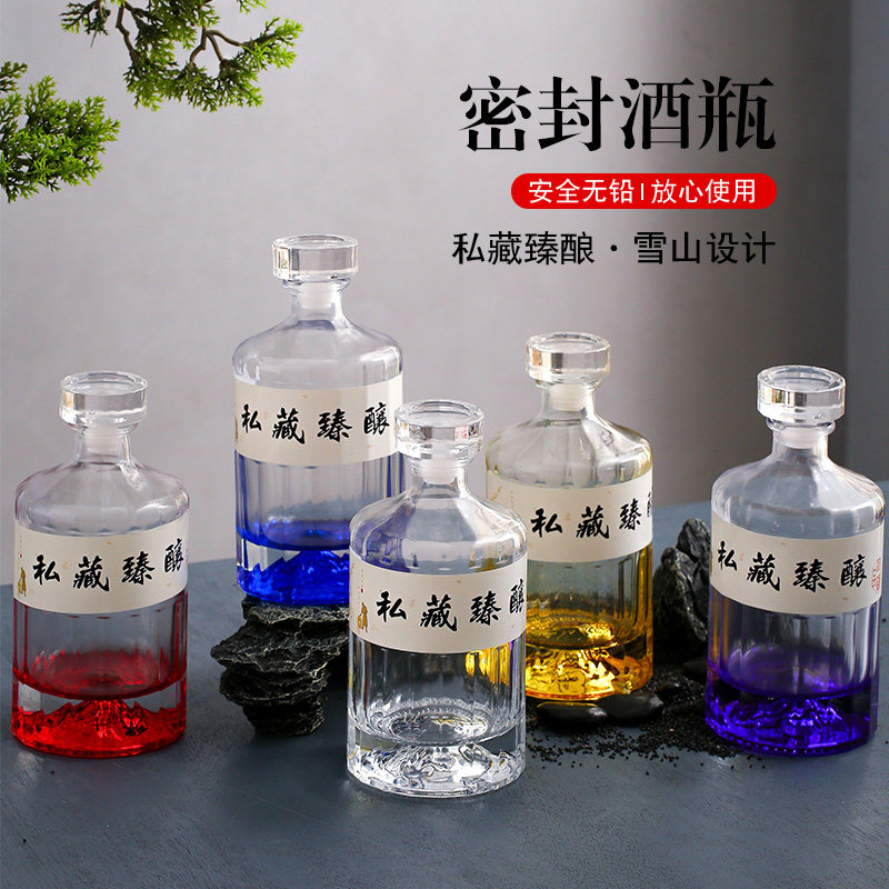 观山高档玻璃瓶500ml白酒瓶家用酒壶