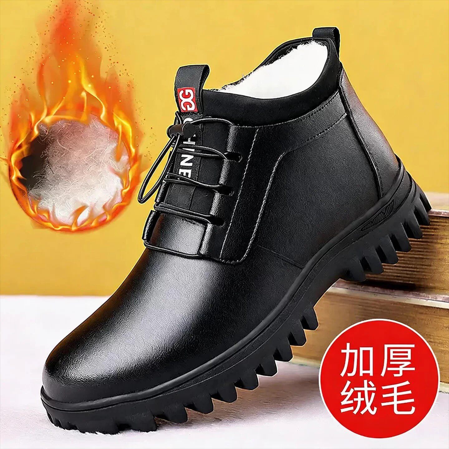 哈克男鞋冬季新款男士雪地靴加绒保暖高帮棉鞋户外防水防滑马丁靴