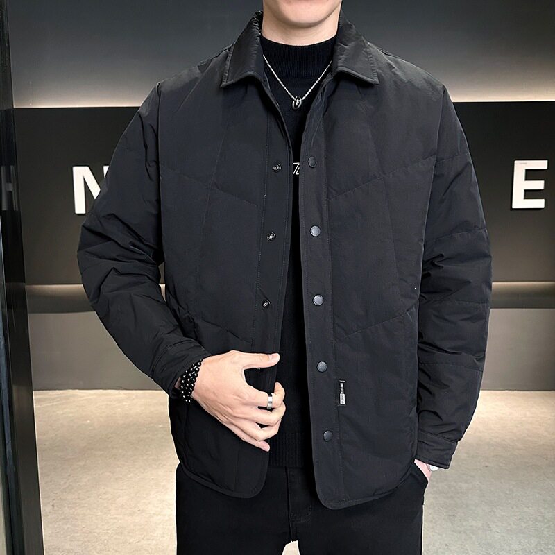 恒之智男装高档秋冬新款男士帅气休闲保暖棉服夹克轻薄羽绒服外套