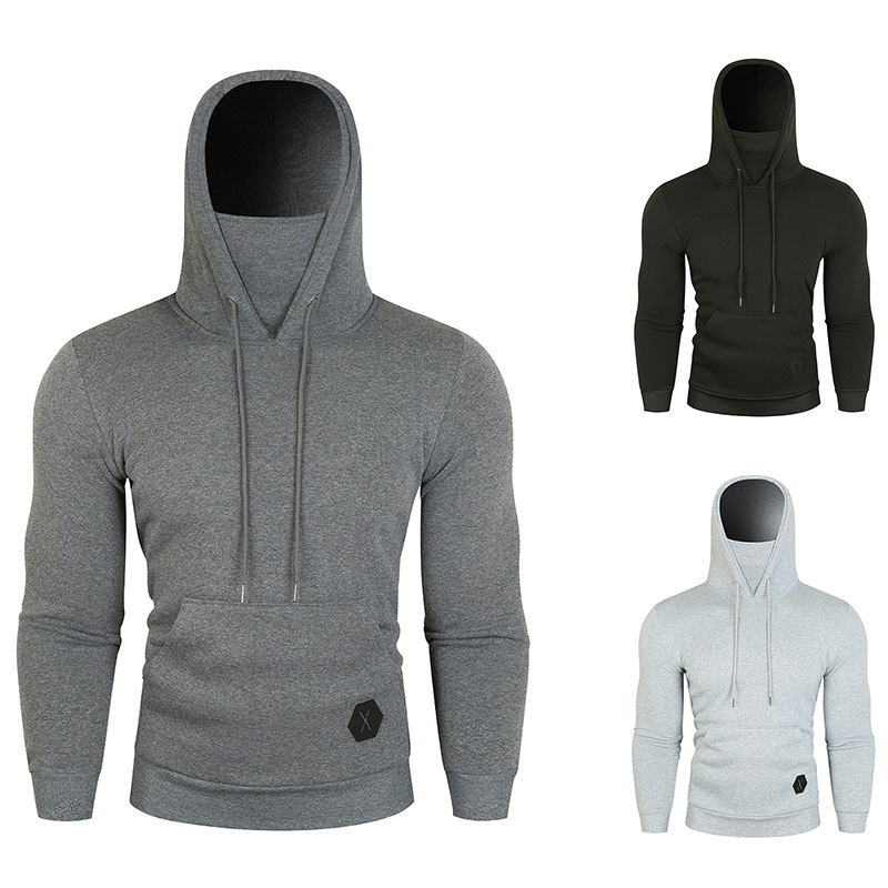 纯色连帽卫衣连帽