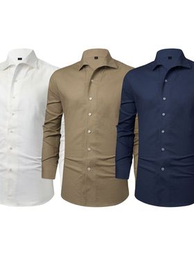 Young men with simple casual shirt白色百搭青年简约休闲衬衣男