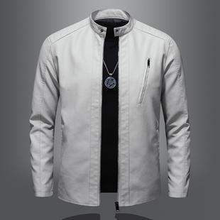 皮衣外套修身 slim 大码 机车服皮夹克Trendy jacket biker leather