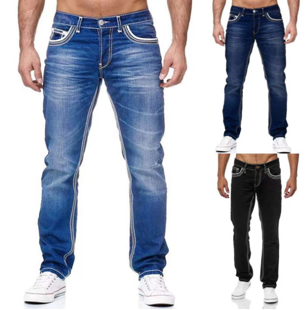 潮流新款高质量男士修身牛仔长裤 Trendy new slim jeans for men