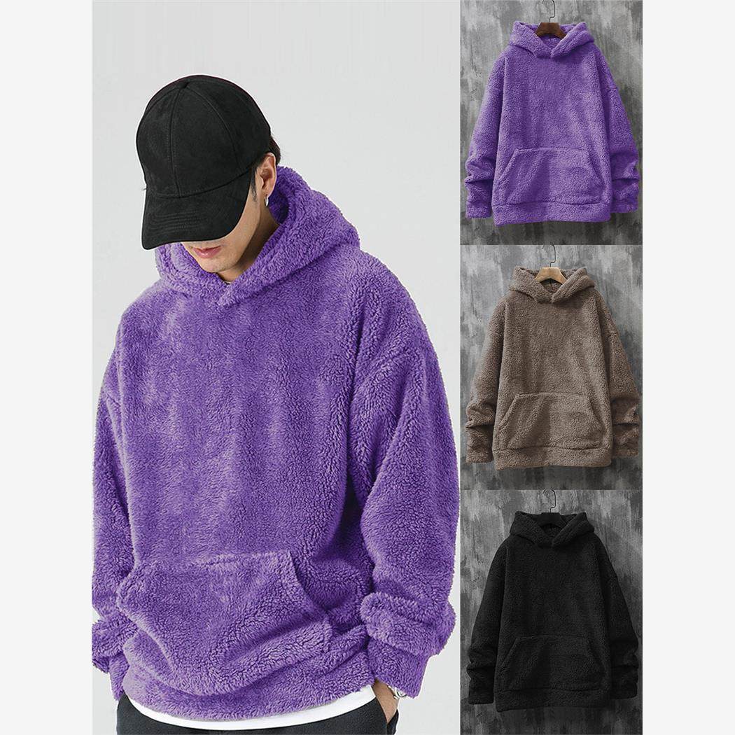 Long sleeve coral velvet hoodie 修身长袖珊瑚绒欧美风连帽卫衣