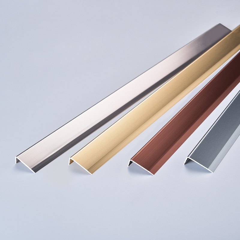 钛金铝合金L型包边条7字形收边条地板直角压条金属阳角收口护角条
