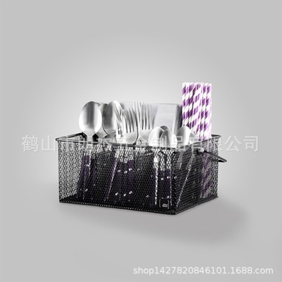 热销热销刀叉收纳篮cutlery tray铁艺餐桌餐具收纳篮子