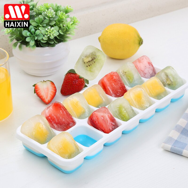 创意制冰盒 家用婴儿辅食盒冰块模具 冰箱带盖硅胶冰格