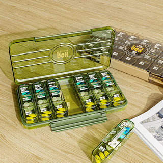 老人药盒大容量一个月一周七天便携随身分装盒一日三餐吃药提醒盒