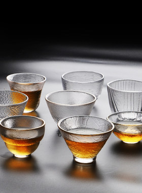 茶杯个人专用功夫茶杯普洱茶杯主人杯茶杯功夫茶小茶杯单杯玻璃杯