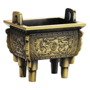 仿古青铜器盛鼎香炉四方鼎线香炉供佛家用香插龙鼎薰香炉财神摆件