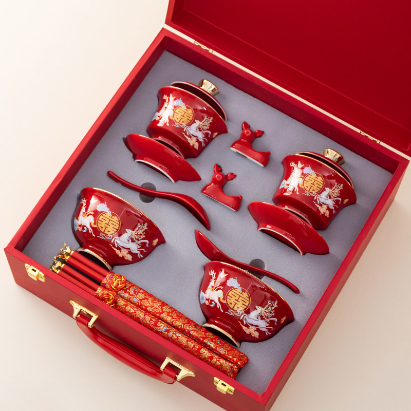 唐呈结婚碗筷套装陪嫁改口敬茶杯喜碗红色红碗对碗婚礼用品大全,节庆用品/礼品,喜碗/敬茶杯,淘宝优惠券,粉丝福利购,淘宝优惠卷