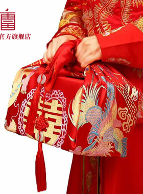 结婚红包袱布女方新娘陪嫁嫁妆红色婚庆用品大全包裹布包袱皮娘家
