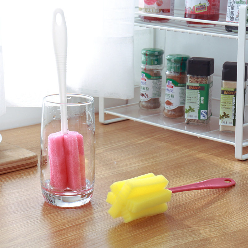 六角花朵海绵杯刷瓶刷厨房用刷长柄海绵洗杯子奶瓶刷子刷杯器水杯,家庭/个人清洁工具,杯刷/瓶刷,淘宝优惠券,粉丝福利购,淘宝优惠卷