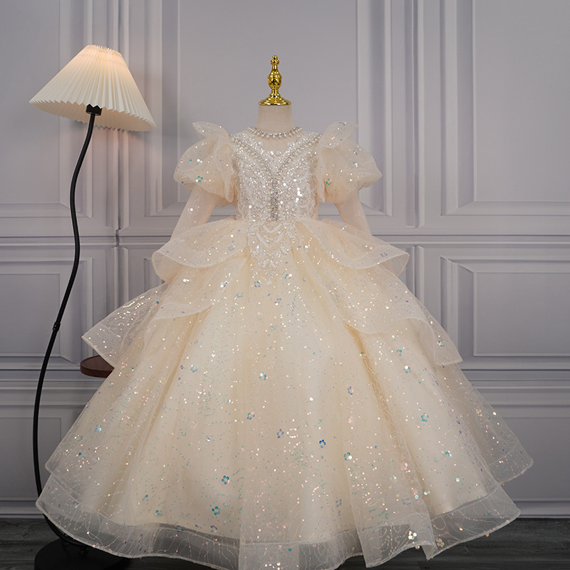 女童生日礼服长袖公主裙