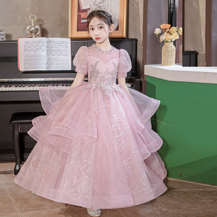 儿童礼服2026冬季新款走秀演出生日宴公主裙主持走秀钢琴表演女童