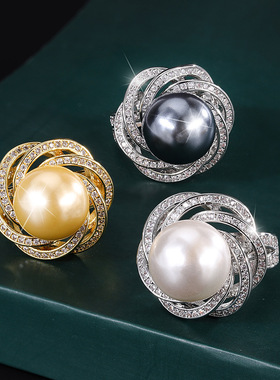 欧美风法式时尚珍珠戒指食指戒