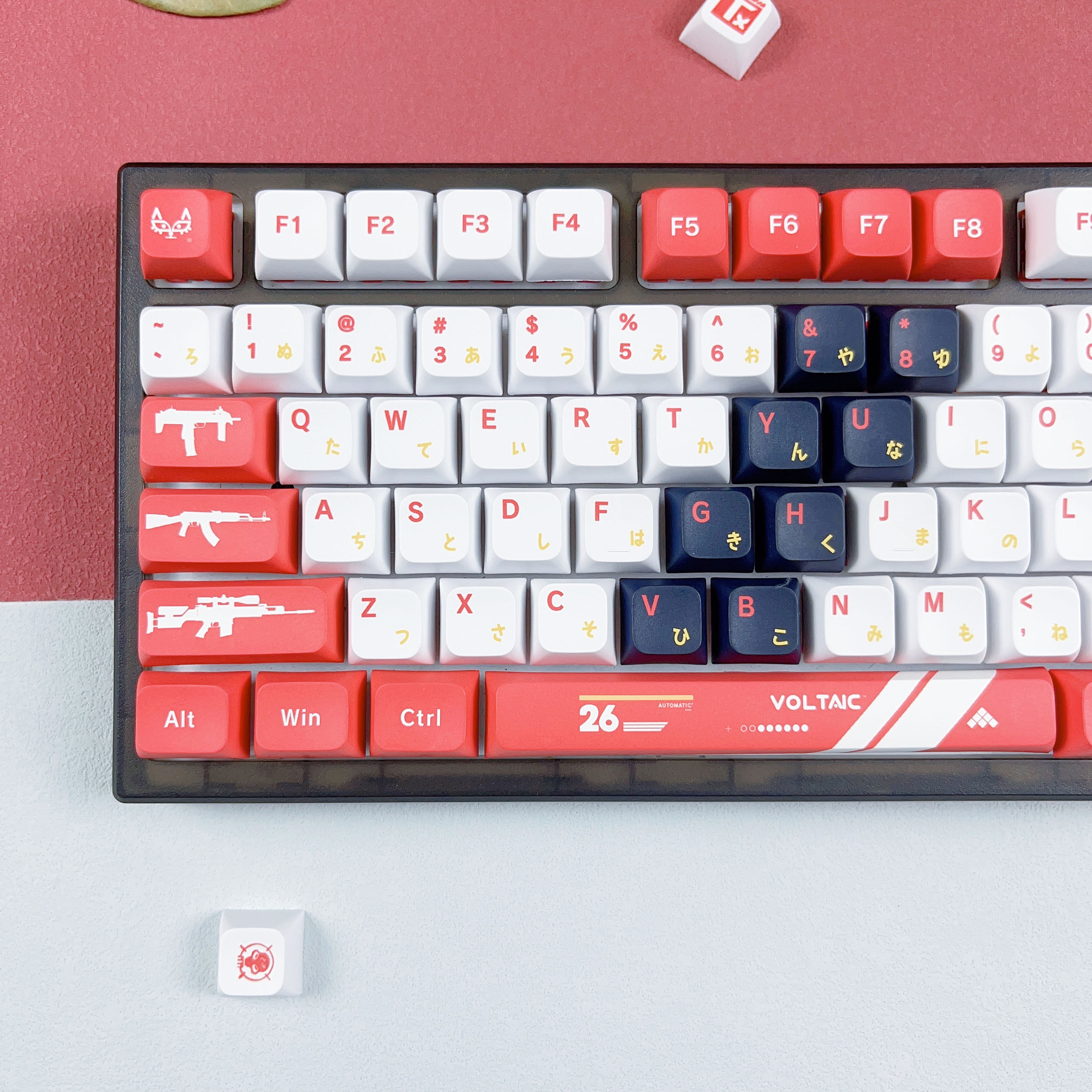 CSGO 혈액 스포츠 테마 PBT 승화 성격 XDA 빨간색과 흰색 키캡 68 84 87 980 대머리 75