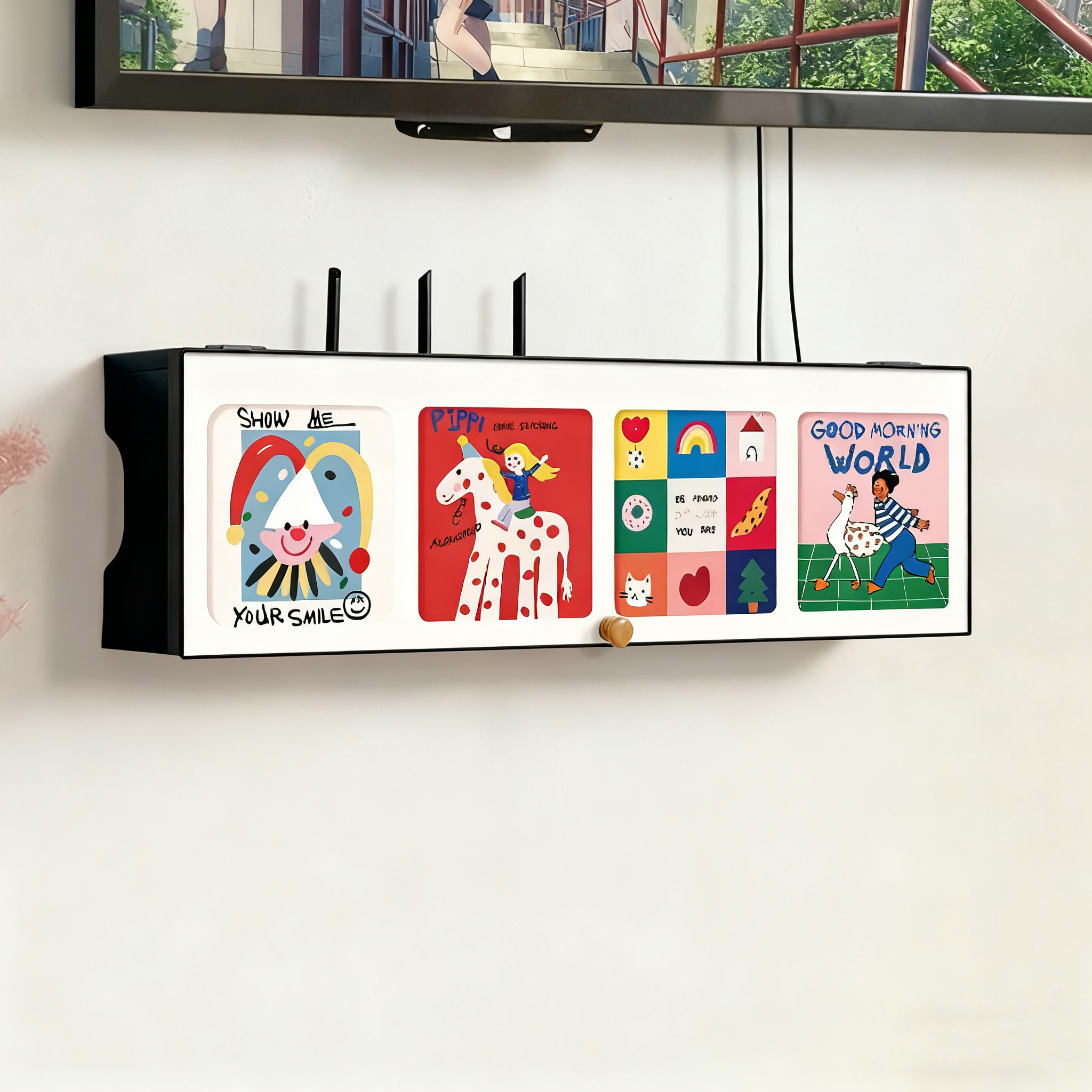 路由器收纳盒排插固定器