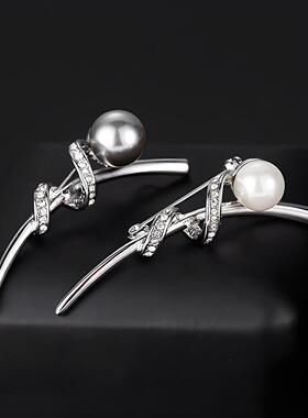 简约时尚丝带胸针高档女百搭气质胸针花小众感别西装配饰0314d