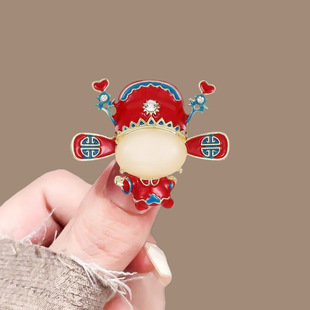 文艺范新款状元郎帽子胸针小众别针设计珐琅工艺胸花配饰百搭服饰