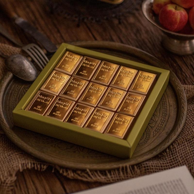 迪拜进口黎巴嫩Patchi牛奶巧克力吉安杜佳酱金砖礼盒15粒250克