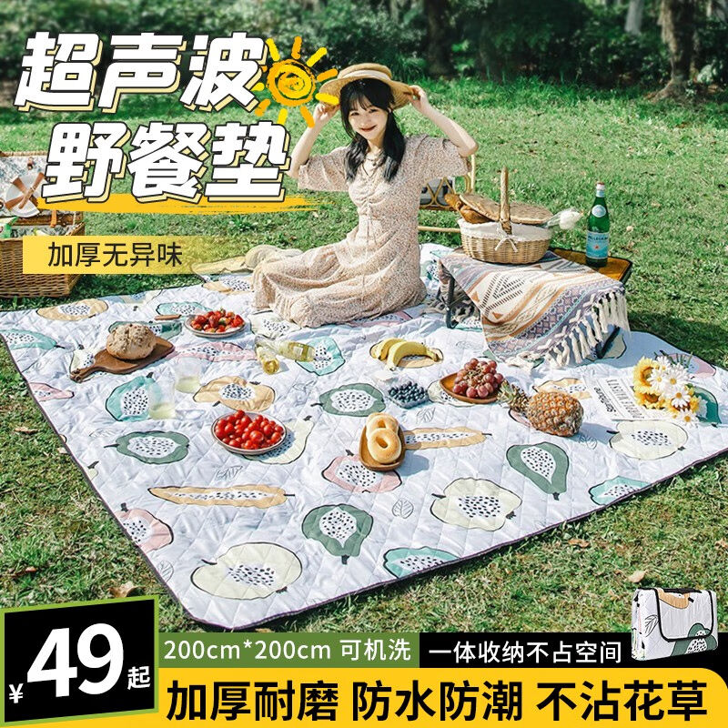 智汇野餐垫加厚超大户外便携郊游春游野炊草坪垫爬行垫地垫防水防